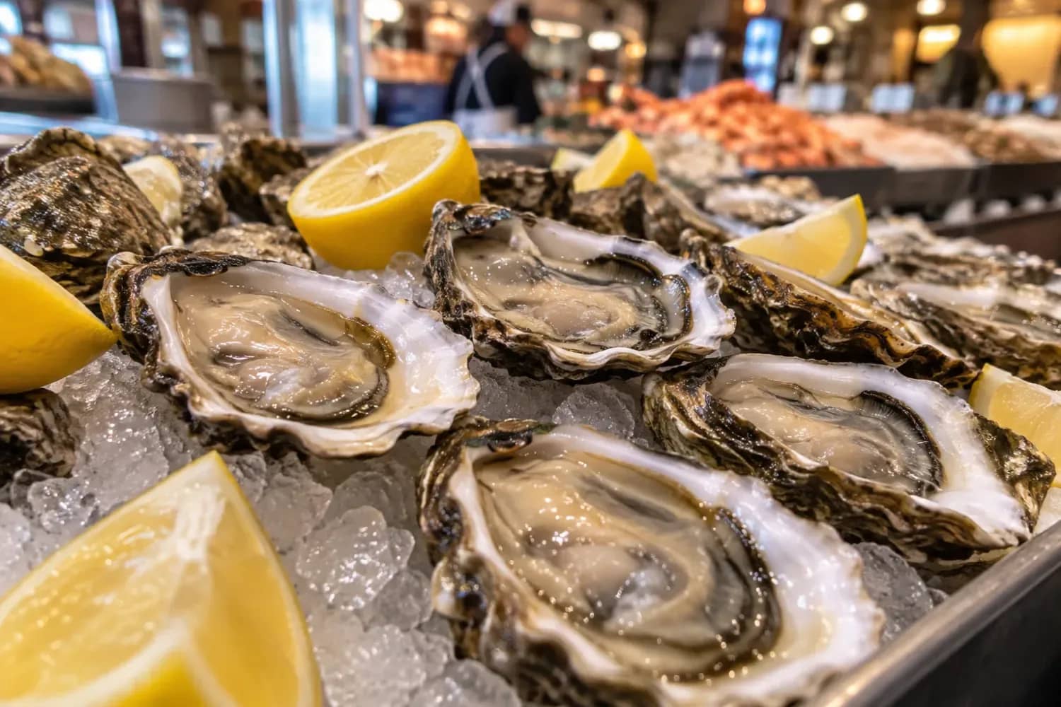 Illustration originale de cuisine à Lyon : seafood oysters