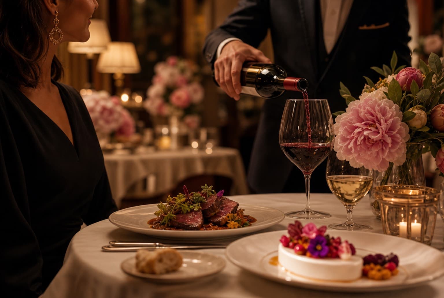 Dessert gastronomique aux fleurs comestibles pour la fête des mères à Lyon