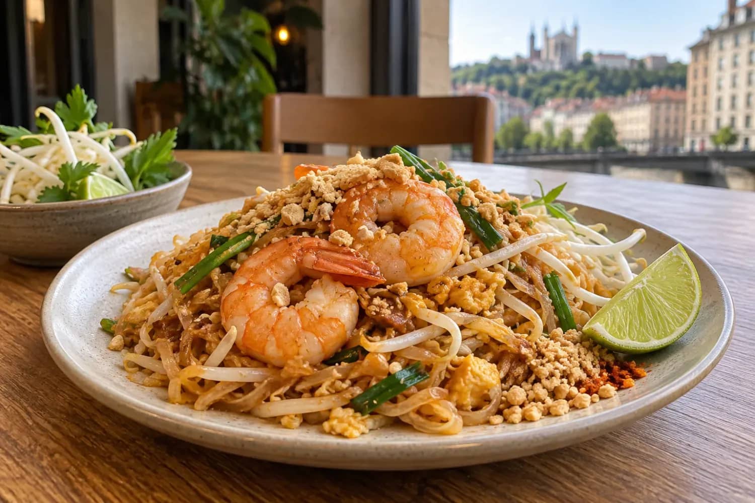 Illustration originale de cuisine à Lyon : thai padthai