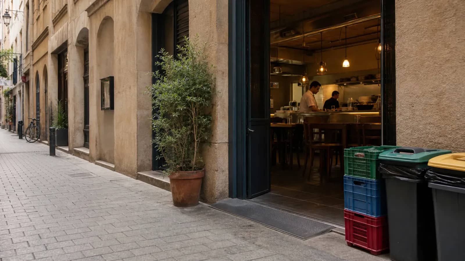 Entrée accessible et pratiques environnementales d'un restaurant lyonnais