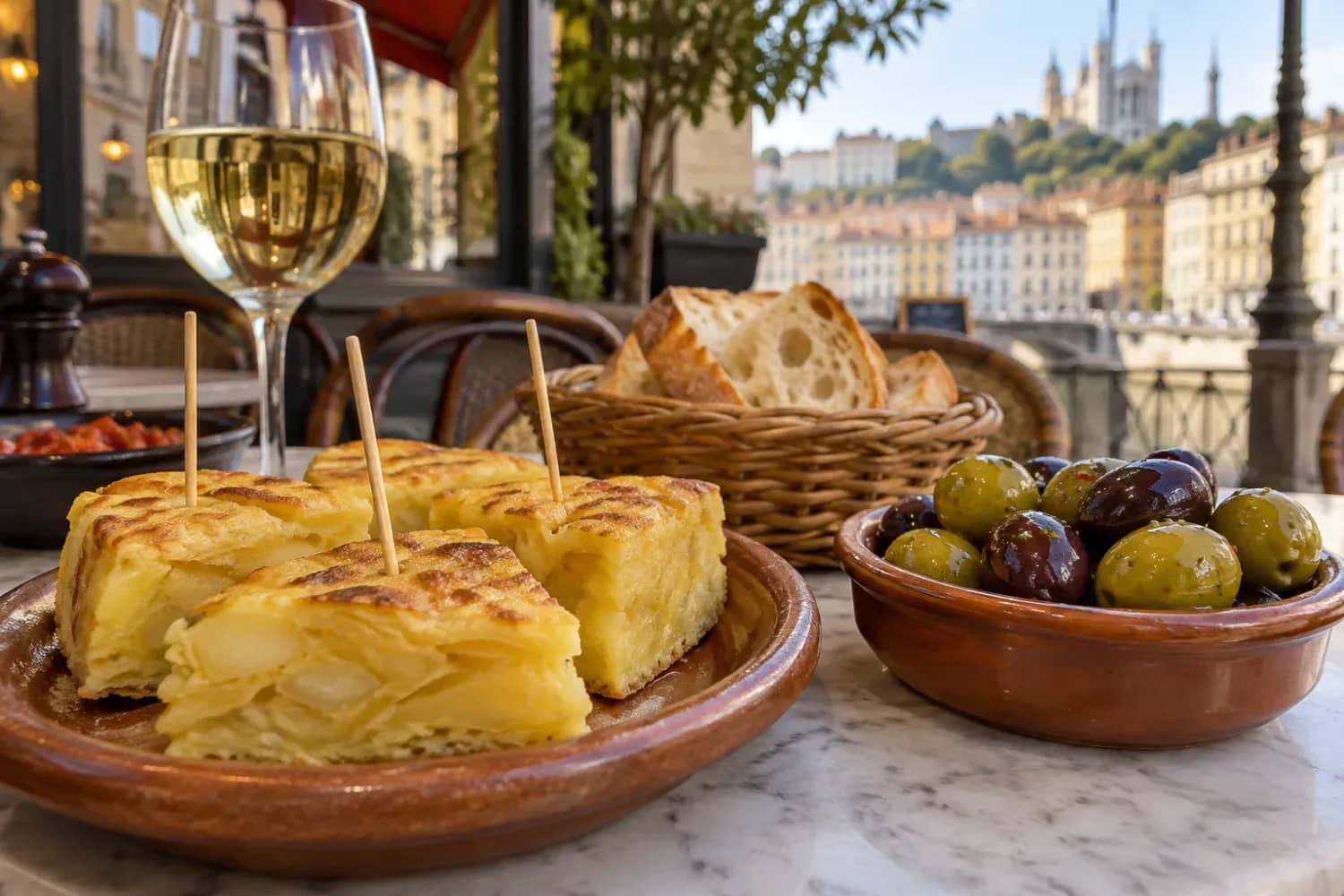 Illustration originale de cuisine à Lyon : tapas tortilla