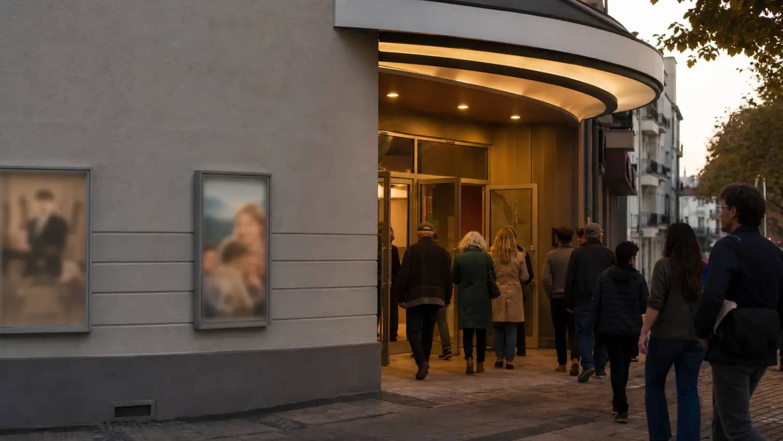 Public entrant dans un cinéma lyonnais pendant le Festival Lumière