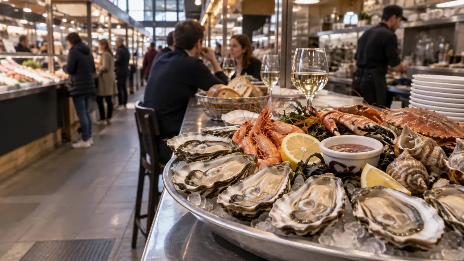 Illustration originale de cuisine à Lyon : seafood hero